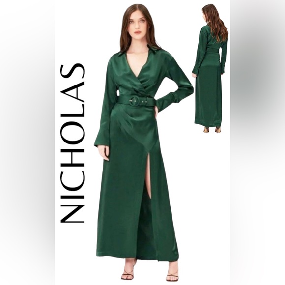 simkhai green dress Simkhai Jazz Embellished Shirt Dress